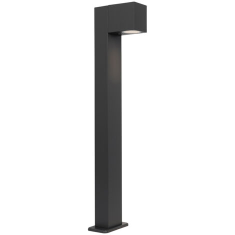 QAZQA + Industrial Lámpara de pie industrial para exterior gris oscuro 65 cm IP44 - Baleno Aluminio /Vidrio Alargada Adecuado para LED Max. 1 x 11 Watt