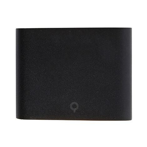 Qazqa Moderno Aplique De Exterior Moderno Negro Cm Con Led Ip