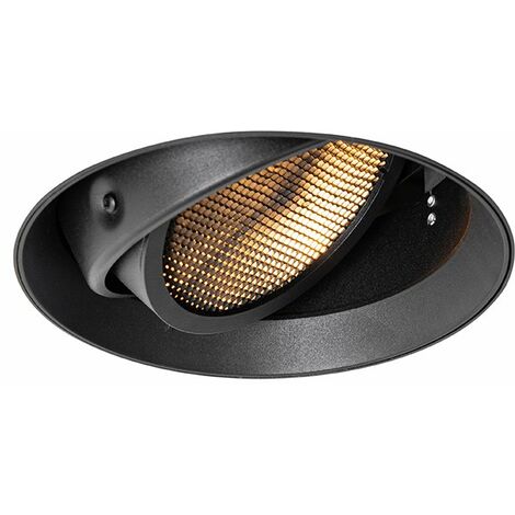 QAZQA Moderno Foco empotrado moderno negro GU10 AR111 redondo sin marco - Oneon Honey Aluminio Redonda Adecuado para LED Max. 1 x 50 Watt (1/4)