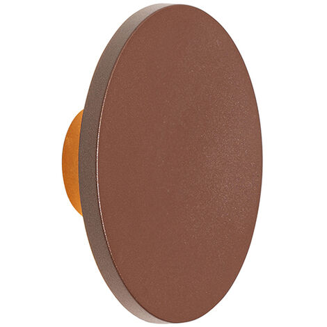 QAZQA Moderno Aplique de pared exterior moderno marrón óxido con LED IP54 - Skyf Plástico Redonda Incluye LED Max. 1 x 6.5 Watt