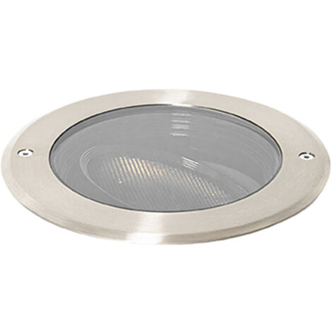 QAZQA Moderno Foco empotrado de suelo de acero AR111 orientable IP65 - Delux Honey Aluminio /Vidrio Redonda Adecuado para LED Max. 1 x 50 Watt