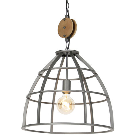 Lámpara Colgante Qazqa Pua - Diseño En Bronce, 66 Cm De Diámetro, Para Bombilla E27 Max 40W