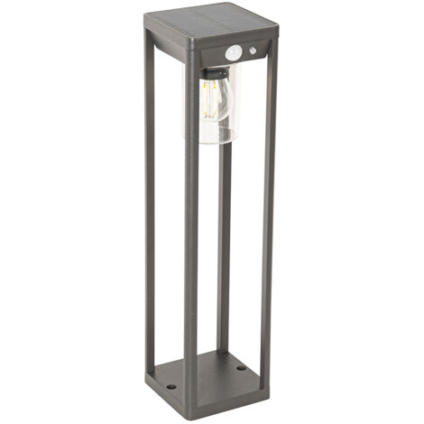 Qazqa Lámpara De Poste Exterior Rox: Moderna Gris Oscuro Con Pantalla Opal, 110 Cm, IP44 (Adecuada Para LED 20W)