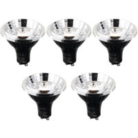 LUEDD Juego de 5 bombillas LED GU10 regulables en 3 pasos Kelvin 70mm 6W 500 lm 2200 - 3600K