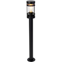 QAZQA Moderno Lámpara de exterior inteligente negra 80 cm IP44 con Wifi ST64 - Gleam Acero inoxidable /Acero /Plástico Alargada /Cilíndra Adecuado para LED Max. 1 x 4.5 Watt