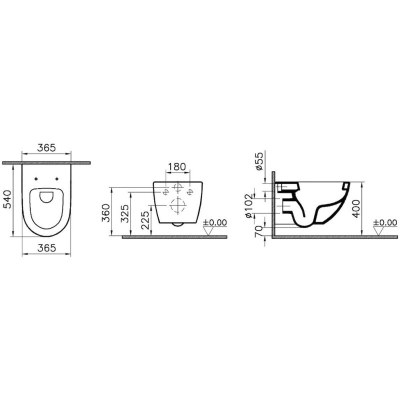 Cuvette de WC suspendue SENTO sans bride VITRA