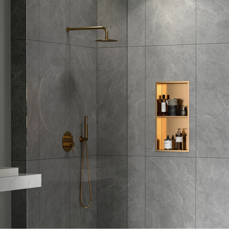 Niche De Douche Encastrée VEVOR 16x24 Pouces - Prête à Carreler - Noir - Imperméable