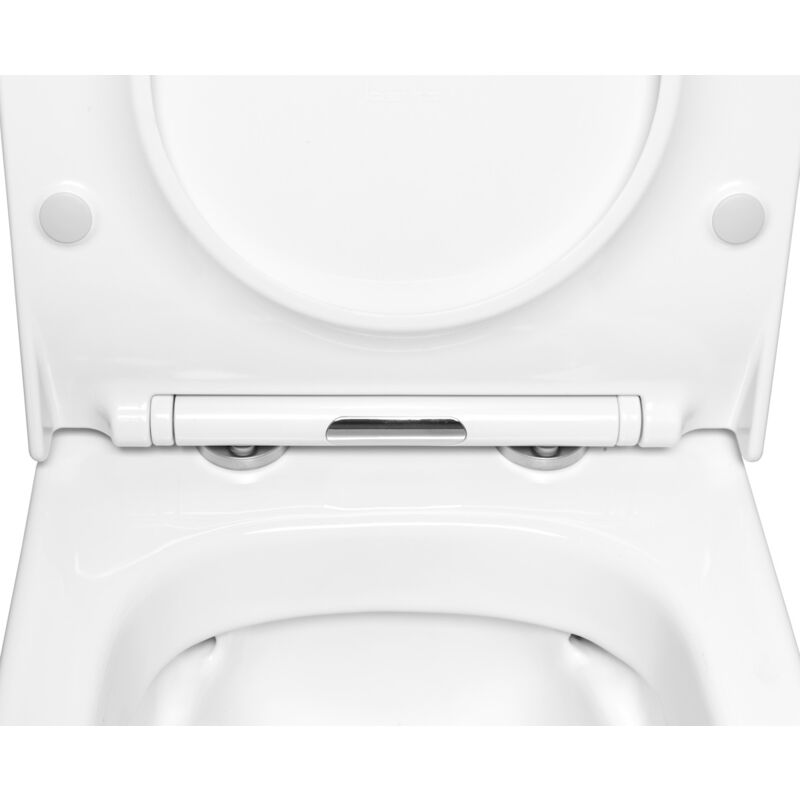 Abattant WC avec Frein de Chute, Ultra-Fin Lunette de Toilette en Forme de D,  Lunette WC Antibactérien, Dégagement Rapide, Charnière Réglable, Facile à  Installer et à Nettoyer, Duroplast, Slim, Blanc : 