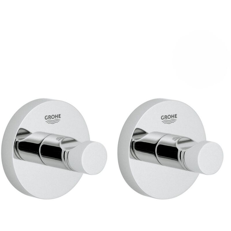 Grohe BauCosmopolitan Set d'accessoires avec Brosse WC murale + Dérouleur  de papier en métal, Chrome (40463001-DUOESSENTIALS) - Livea Sanitaire