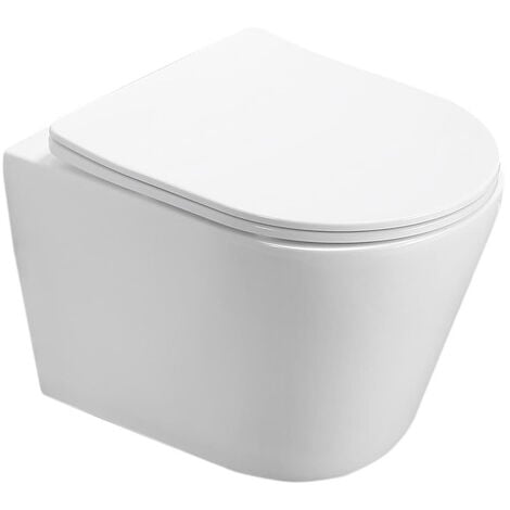 Grohe Pack WC Bâti autoportant + WC sans bride SAT Infinitio + Abattant softclose + Plaque blanc alpin (ProjectInfinitio-3)
