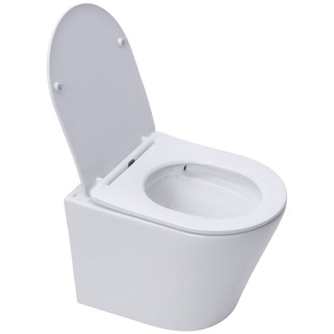 Pack WC Bati Geberit extra-plat + Cuvette Swiss Aqua Technologies sans bride fixations invisibles + plaque (SLIM-Infinitio-A)