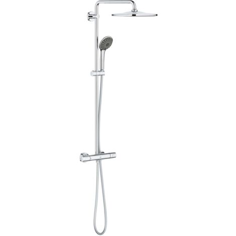 Grohe – Colonne de douche thermostatique avec mitigeur Precision Joy – Douche de tête Vitalio Rain 310mm – 3 jets – Flexible 1750mm – 26400001