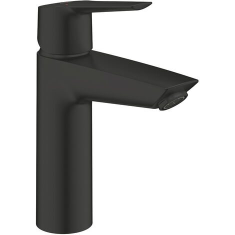 Grohe – Mitigeur lavabo monocommande noir mat – Système QuickFix pour installation rapide – Cartouche céramique 28mm – Économie d'eau intégrée (1/10)