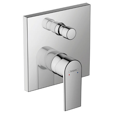 Hansgrohe Vernis Shape Set de finition pour mitigeur bain/douche encastré, Chrome (71468000) (1/2)