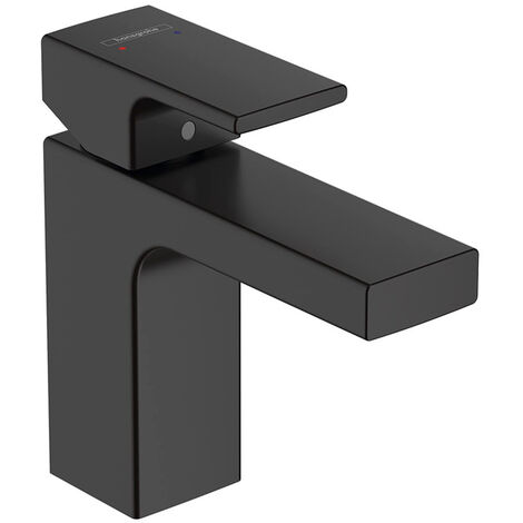 Hansgrohe Vernis Shape Mitigeur de lavabo ComfortZone 100 avec tirette et vidage synthétique, Noir mat (71561670) (1/5)