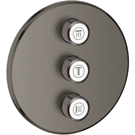 Grohe Grohtherm SmartControl Panneau de contrôle 3 sorties, Hard Graphite brossé (29122AL0)