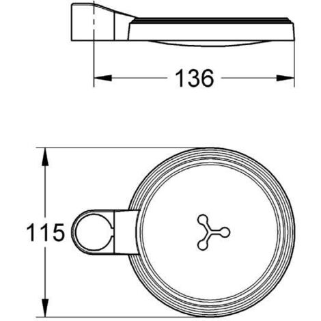GROHE Relexa Porte-savon - pour barre de douche - rond - transparent - 27206000