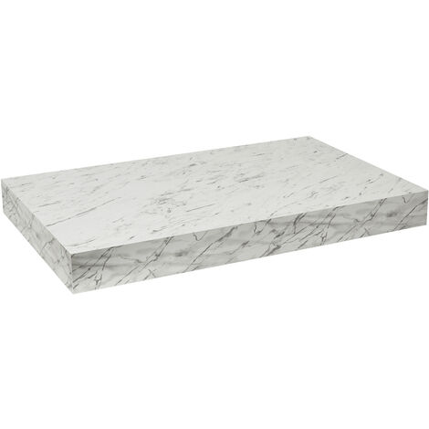Plan vasque blanc effet marbre 123,5x50 cm – DO12050MCB – Surface stratifié – Fixations non incluses – Épaisseur 1,8 cm pour installation facile