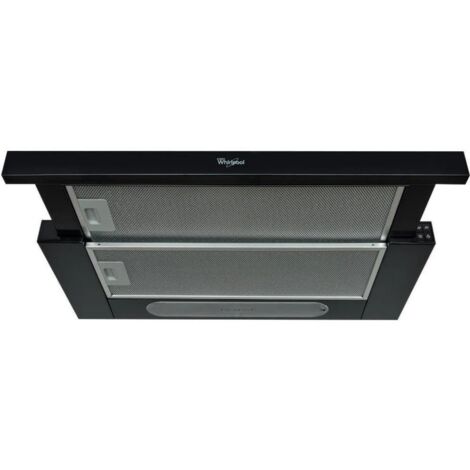 Whirlpool – Hotte aspirante télescopique encastrable 59,9 cm – 3 vitesses – Débit d'air 371 m³/h – Filtres à charbon inclus – Noir - AKR7491NB