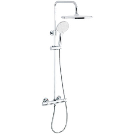 Swiss Aqua Technologies – Colonne de douche thermostatique XXL 250 SATSSTKE – Mitigeur en métal – 3 jets – Douchette avec flexible 1500 mm – Économie d'eau
