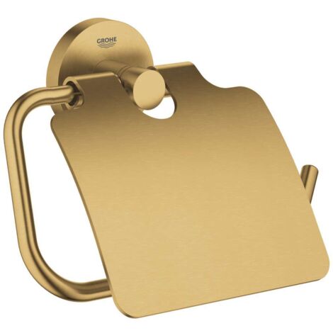 Grohe – Porte-papier toilette en métal – Finition brossée Cool Sunrise – Fixation dissimulée – Capacité 5 kg – Pour salle de bain moderne - 40367GN1