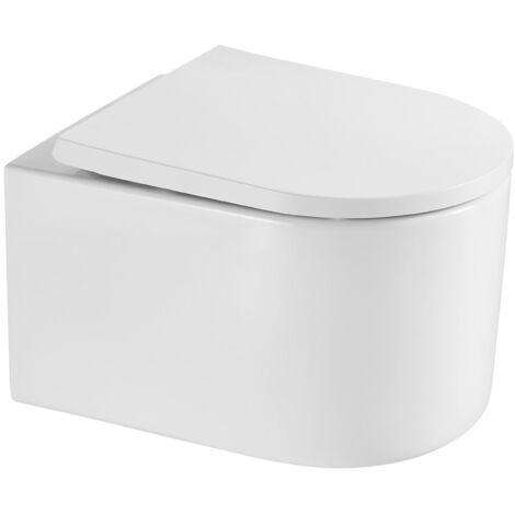 Villeroy & Boch ViConnect Pro Pack WC Bâti Villeroy & Boch + WC sans bride SAT + Abattant SoftClose + Plaque Blanche (ViConnectDelanoTQ-2)
