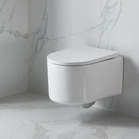 Villeroy & Boch ViConnect Pro Pack WC Bâti Villeroy & Boch + WC sans bride SAT + Abattant SoftClose + Plaque Blanche (ViConnectDelanoTQ-2)