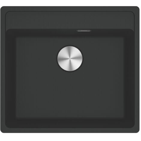 Franke Maris MRG 110-52 Evier sous plan/à fleur 55x50cm, avec bonde et siphon gain de place, en Fragranit+, Noir mat