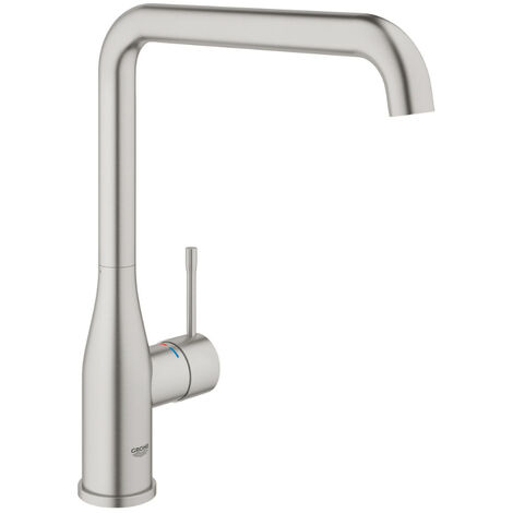 Grohe – Mitigeur monocommande évier 30505DC0 – Bec haut pivotant 360° – Finition inox SuperSteel – Débit 6,5 l/min – Installation rapide