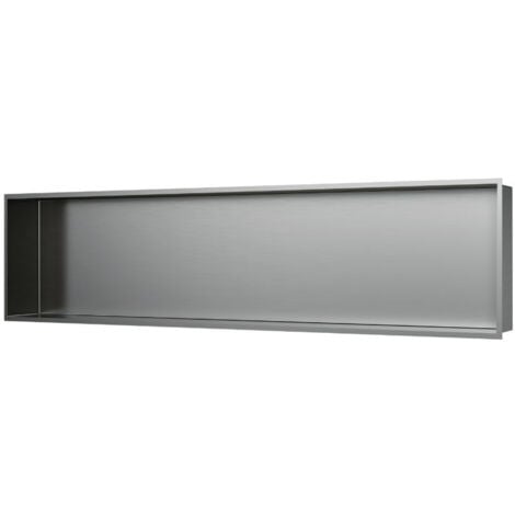 Niche De Douche Murale LED Encastrée - 3 étages, Acier Inoxydable Noir - 90x28x12,5 Cm - Éclairage Intégré