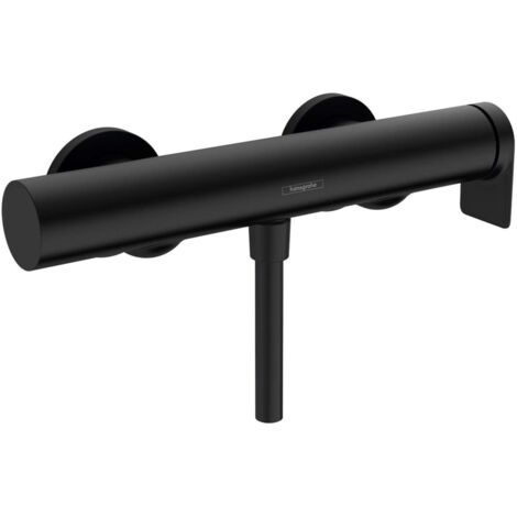 Hansgrohe – Mitigeur de douche mural 75620670 – Noir mat – Laiton – Débit 12,5 l/min – Limiteur de température pour sécurité
