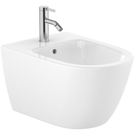 Roca by SIKO Bidet suspendu 42x36 cm céramique, vidage arrière, blanc (A357685000)