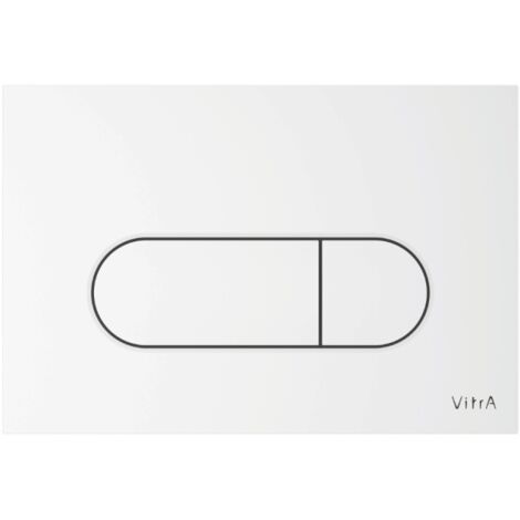 Vitra – Plaque de commande WC double touche 7402200 – Blanc brillant – Largeur 244 mm – Hauteur 165 mm – Montage affleurant (1/4)