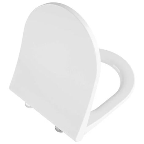 Vitra – Abattant WC frein de chute 131003009 – Duroplast blanc – Fixation par le haut – Charnières acier inoxydable – Dimensions 45,7 x 36,7 x 5,6 cm