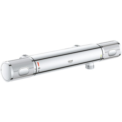 Mitigeur thermostatique de douche 34828000 – Chrome éclatant – GROHE SafeStop à 38°C – Régulation TurboStat – Montage mural apparent