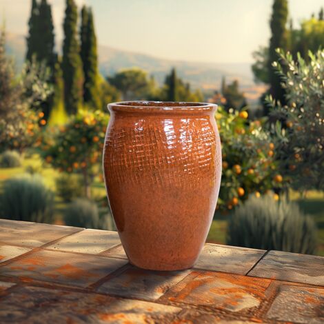 CÉRAMIQUE RAMBLEGNE | Pots De Terre Rouge | Grand Pot | Pots Muraux | Pot Extérieur | Pot Modèle A04 | 100 % Fait Main | 22 X 17 X 27 Cm