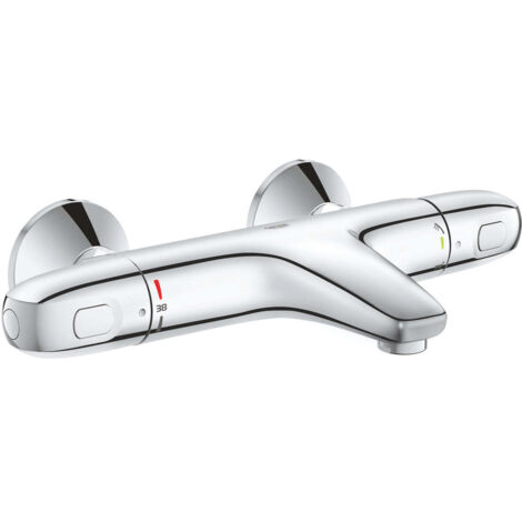 Mitigeur thermostatique de baignoire 15cm – Finition chrome – Technologie GROHE CoolTouch – AquaDimmer Eco pour économie d'eau