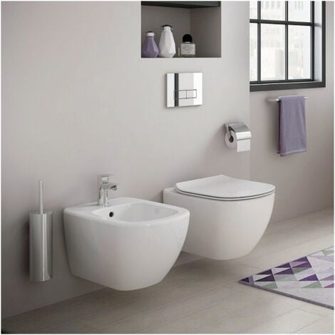 Grohe Rapid SL + Cuvette TESI aquablade/abattant frein de chute + Plaque de commande + Set d'isolation phonique (Autoportanttesi1)