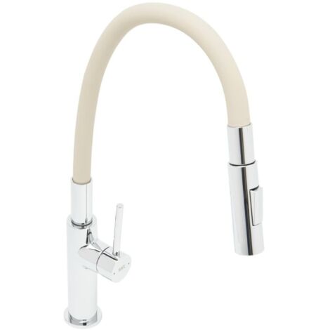 Swiss Aqua Technologies – Mitigeur de cuisine 2 jets SATBSD290BE2F – Bec flexible silicone 60 cm – Aérateur Neoperl® – Cartouche en céramique beige/chrome (1/5)