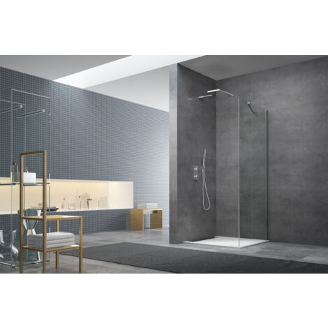 Swiss Aqua Technologies SK by Siko Paroi latérale de douche à l'italienne 90x195 cm, verre Easy Clean, chrome (SIKOSTENASK90) (1/2)