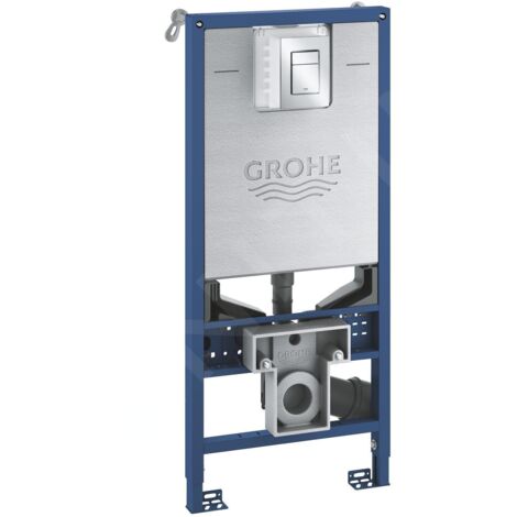 Grohe – Bâti support WC suspendu Rapid SLX 3 en 1 – Hauteur installation 1,13m – Réservoir GDX 6l – Plaque déclenchement chrome Skate S (1/4)