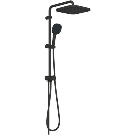 Grohe – Douche de tête carrée 25x25 cm – 2 jets Rain et SmartRain – Noir mat – Système anti-calcaire SpeedClean – 266982431