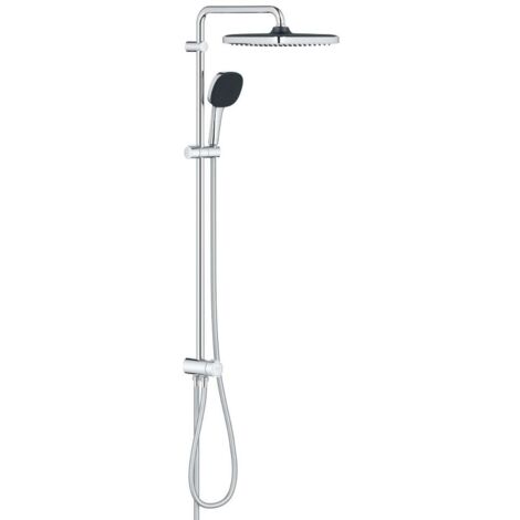 Grohe – Colonne de douche sans robinetterie 25x25 cm – 2 jets Rain et SmartRain – Chrome – Système anti-calcaire SpeedClean – SKU 26986001