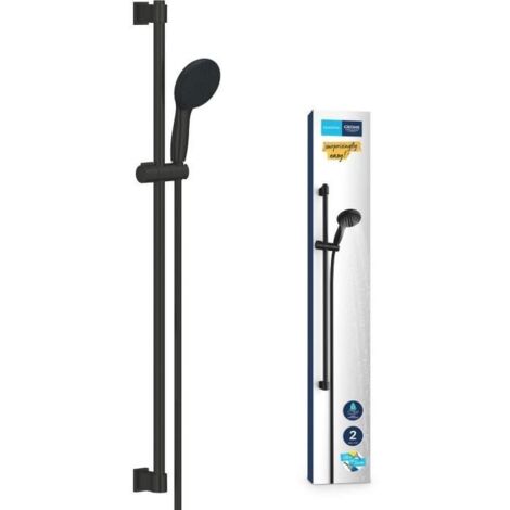 Vitalio Start 110 Set de douche avec barre 90 cm + Douchette 2 jets, noir mat (G269542431) (1/5)