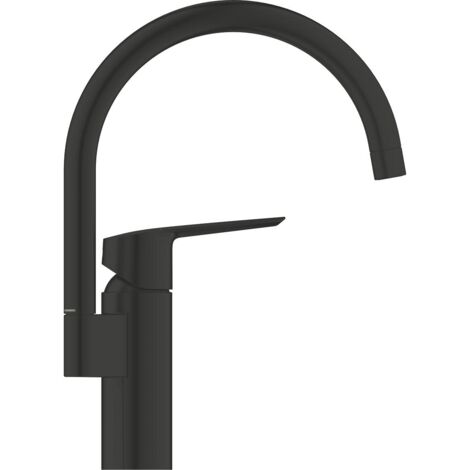 Grohe – Mitigeur de cuisine noir mat 339 mm – Bec pivotant 150° – Installation QuickMount – Limiteur de température – 304692430