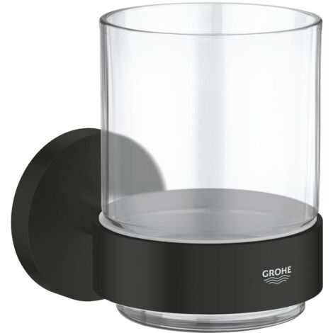 Start verre en cristal avec support mural et fixations cachées, noir mat (G411942430) (1/3)