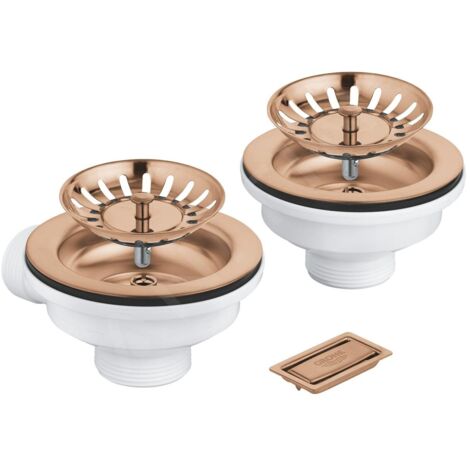 Garniture de vidage pour évier en métal brossé – Compatible éviers Grohe K500/K700 – 40997DL0