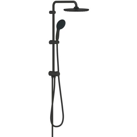 Grohe – Colonne de douche noire 250mm – Finition métal – 3 modes de jet – Longueur flexible 1,25m – Installation murale – Technologie DreamSpray (1/10)