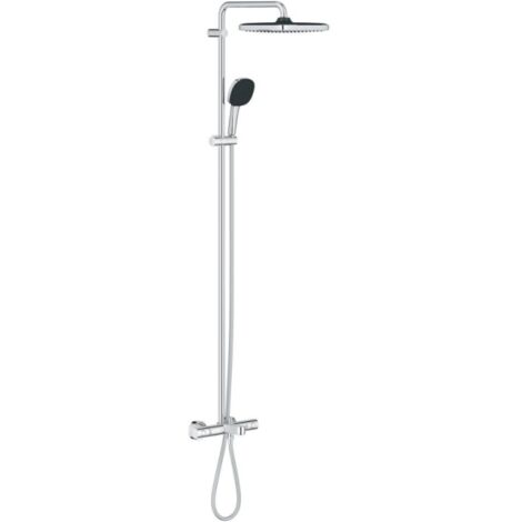 Grohe – Set de douche thermostatique 250x250 mm – Douche de tête avec jet Rain – Douchette à main 2 jets – Chrome – 26984001 (1/5)