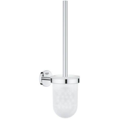 Grohe – Brosse WC murale en verre et métal – Montage avec fixation cachée – Dimensions 374 x 138 mm – Support jusqu'à 5 kg – 41169000